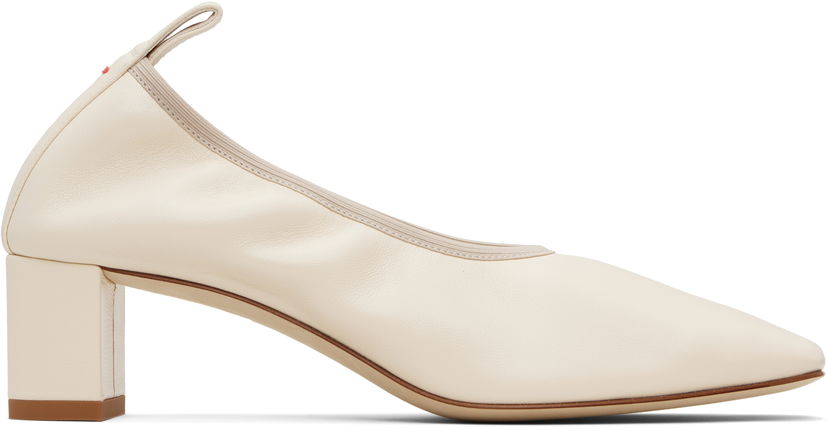 Njega cipela Aeyde Aeyde Narissa Ruched Block Heels Bijela | A11-PU0600001002-225
