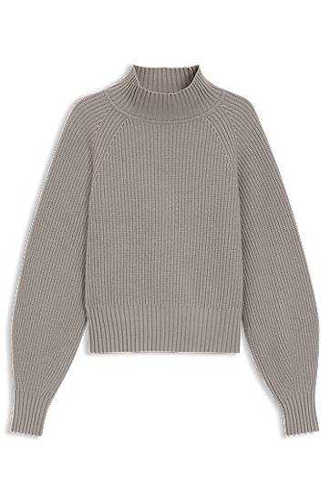 Džemper BOSS Loose-fit rollneck sweater with raglan sleeves Siva | 50548292