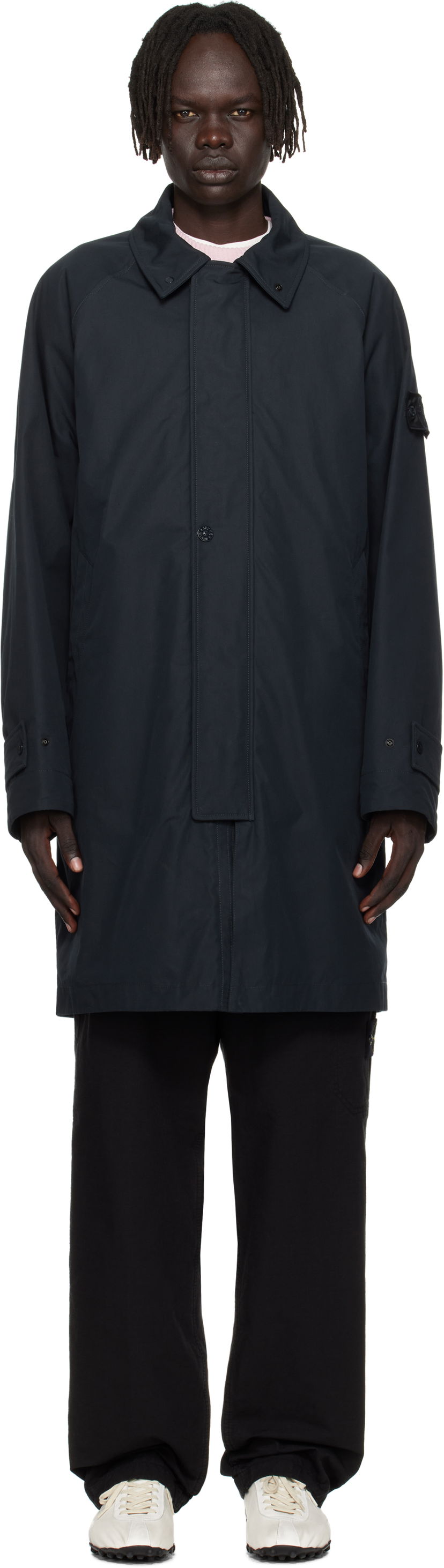 Kaputi Stone Island Weatherproof Cotton Canvas Long Coat Tamnoplava | K2S15 7100018 S00F1
