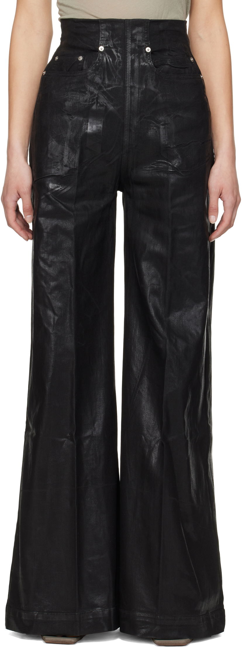Hlače Rick Owens Rick Owens DRKSHDW Hollywood Dirt Cooper Flare Jeans Crna | DS01E3303 SCF