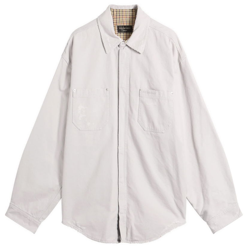 Košulja Balenciaga Heavy Cotton Workwear Overshirt, Size Large Bijela | 839085-TRP15-1400