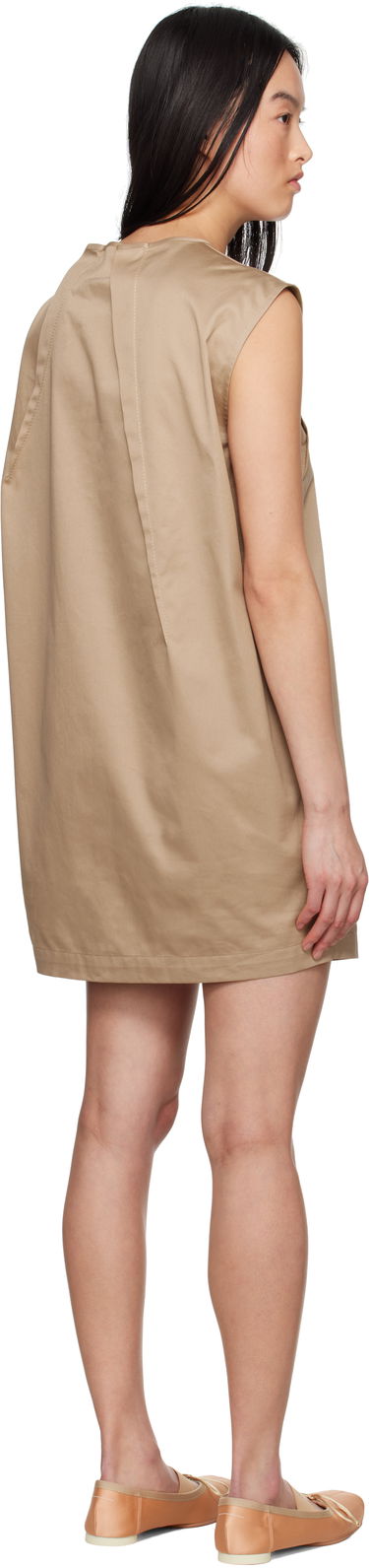 Haljina Maison Margiela MM6 Maison Margiela Cotton Twill Darting Minidress Bež | S52DA0056 M35368, 2