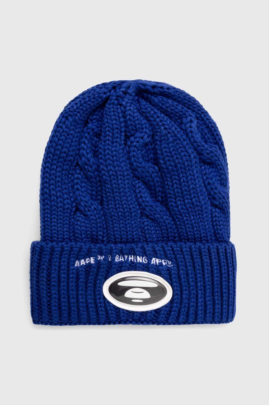 Kapica AAPE by A Bathing Ape AAPE Cable Knit Beanie Plava | AHT5236, 0