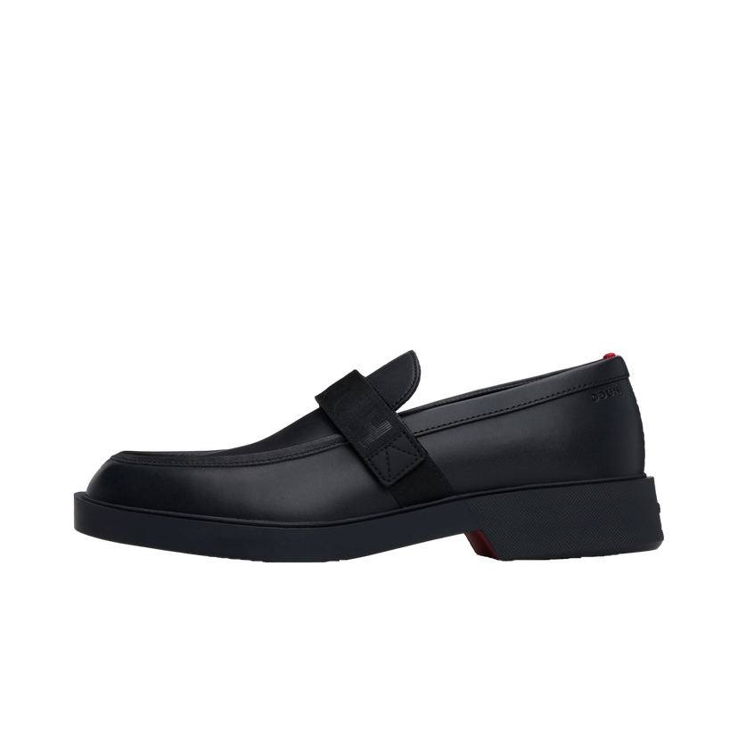 Tenisice i cipele BOSS Hugo Black Leather Loafers Crna | 50536228