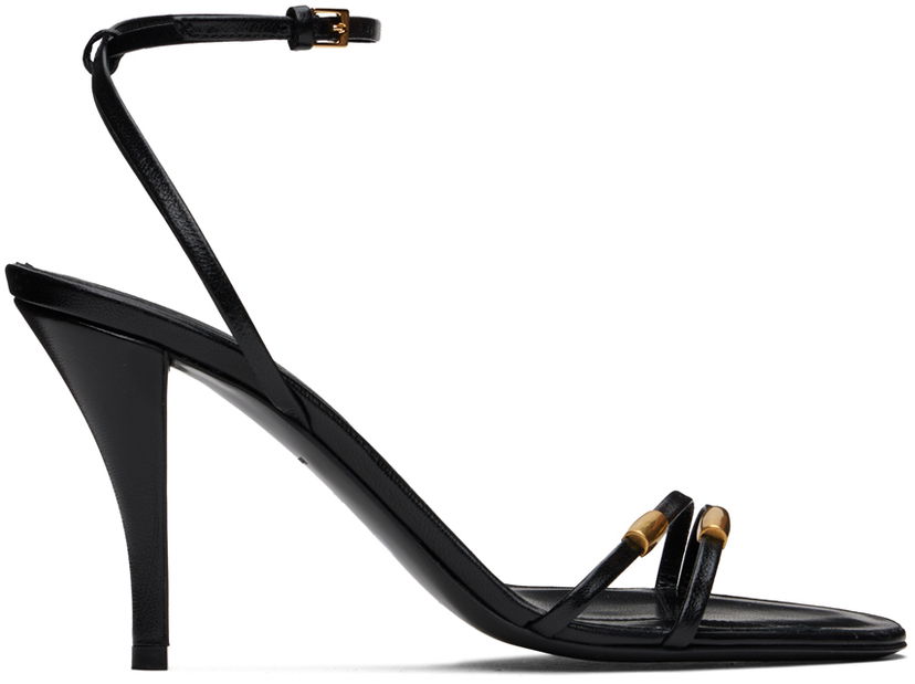 Dodaci The Row The Row Cleo Bijoux Leather Heeled Sandals Crna | F1507-L35