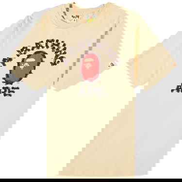 Majica kratkih rukava BAPE A Bathing Ape Men's Brush College T-Shirt Beige Bež | 001TEJ801056M-BGE, 0