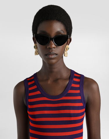 Haljina Dolce & Gabbana Dolce & Gabbana Ribbed Viscose Striped Tank Dress Višebojno | FXS48ZJAIRRF4524, 3