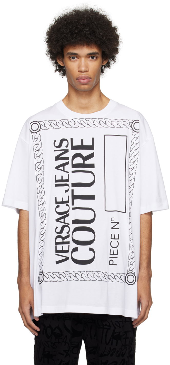 Majica kratkih rukava Versace Jeans Couture Piece No T-Shirt Bijela | E76GAHE04_ECJ00E