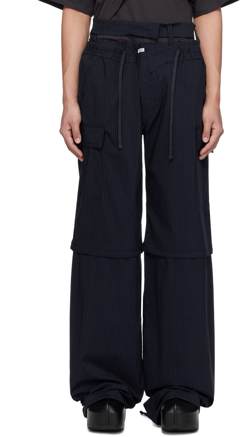 Cargo hlače Ottolinger Ottolinger Baggy Cargo Pinstripe Pants Crna | 106-200106-02