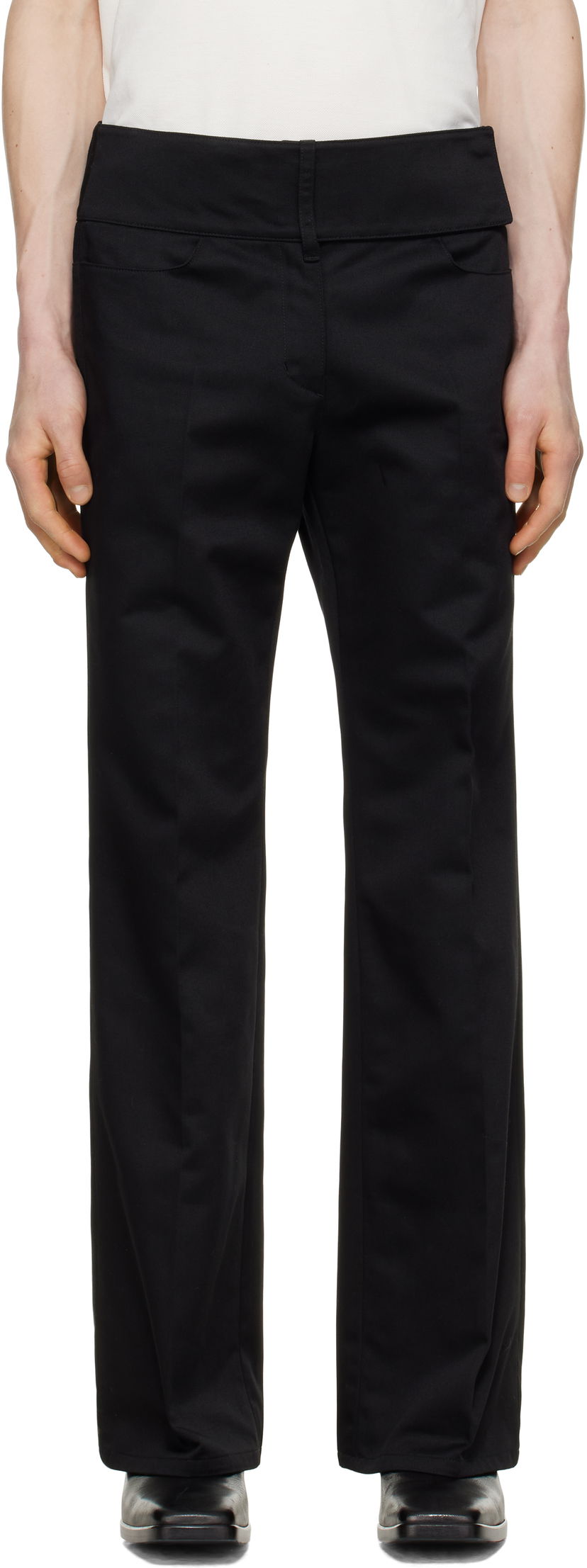 Hlače Courrèges Courrèges Belted Bootcut Trousers Crna | 125CPA929PL0178