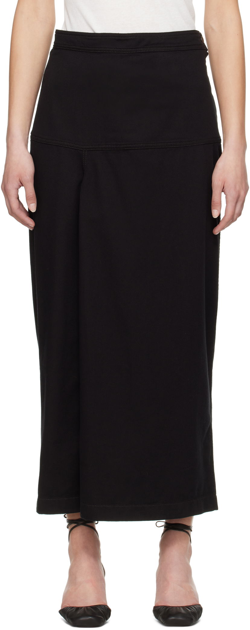 Suknja LEMAIRE Lemaire Slit Midi Denim Skirt Crna | SK1046 LD1028
