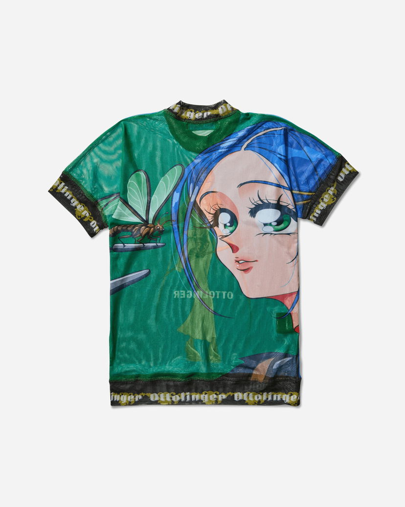 Majica kratkih rukava Ottolinger Julien Ceccaldi Oversized Mesh T-Shirt Zelena | 10110050102 PRIBLU