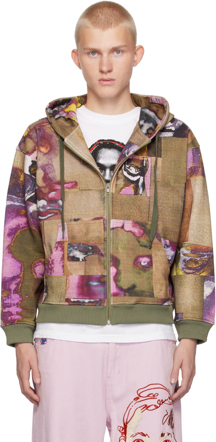 Dukserice KidSuper Faces Collage Zip Hoodie Višebojno | AW24-HD-01
