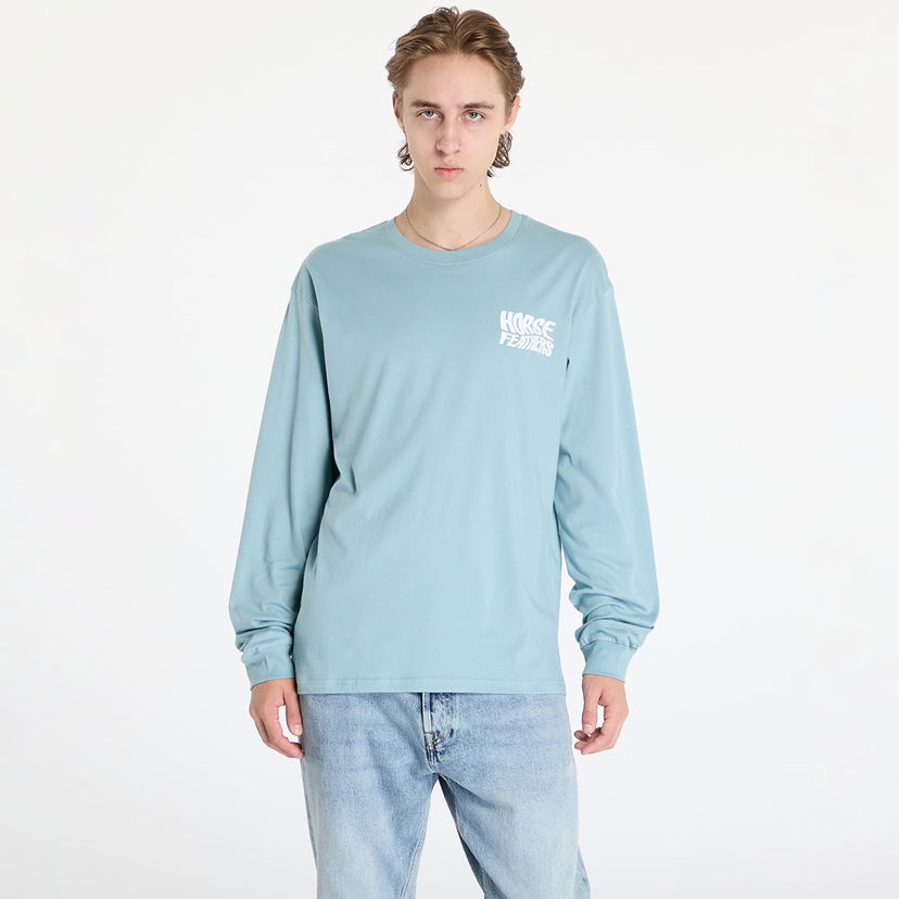 Majica kratkih rukava Horsefeathers Distort Long Sleeve T-Shirt Blue Haze M Plava | SM1364C