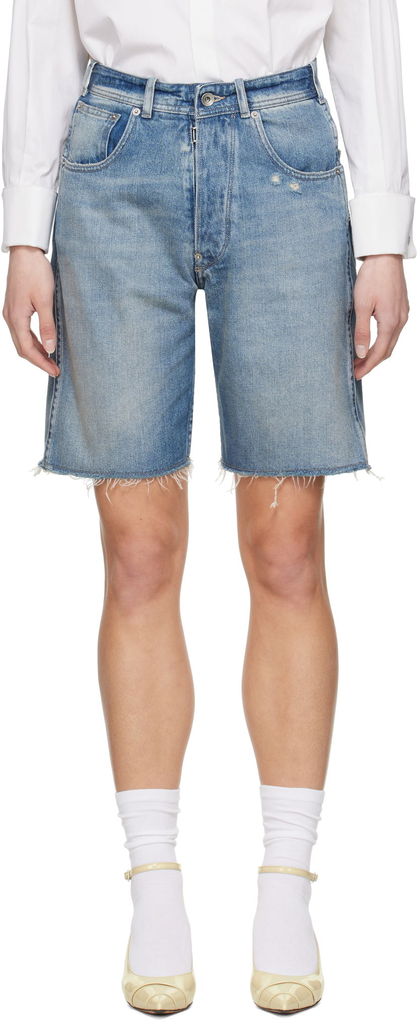 Kratke hlače Maison Margiela Maison Margiela Faded Denim Shorts Plava | S50MU0086 S30383