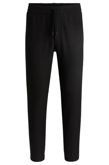 Trenirka BOSS Water-Repellent Tapered Stretch Trousers Crna | 50534313