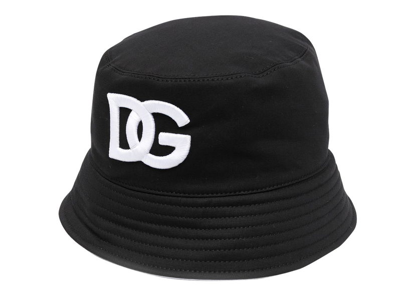 Šešir Dolce & Gabbana Embroidered DG Bucket Hat Black/White Crna | GH701ZFUFJV