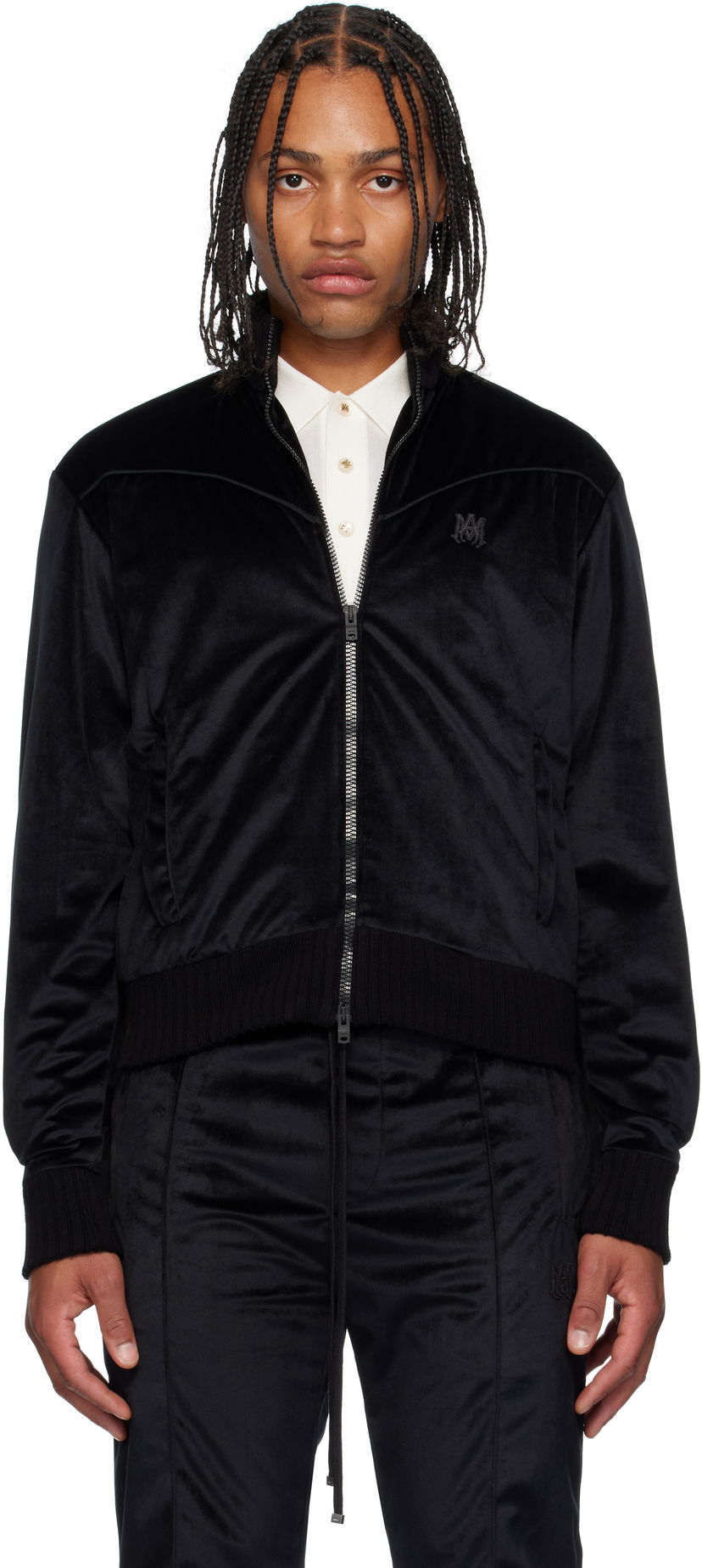 Jakna AMIRI AMIRI Velvet Track Jacket Crna | AMOUTJ1013