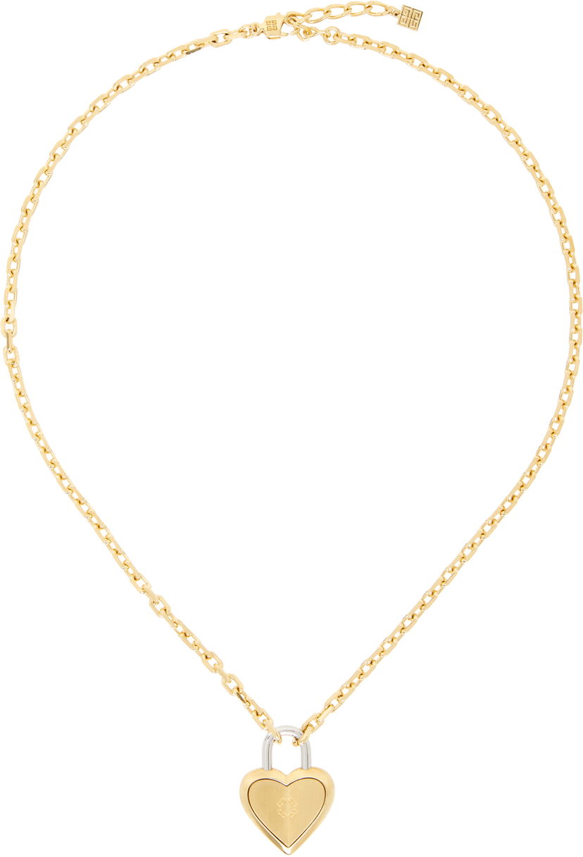 Ogrlica Givenchy Givenchy Heart Lock Pendant Necklace Metalik | BF00RJF003711
