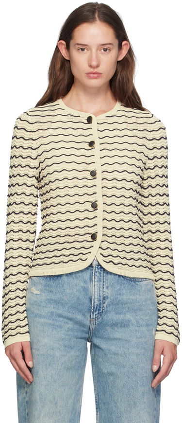 Džemper rag & bone rag & bone Elisa Wavy Knit Cardigan Bež | WAS24F068UG68, 0