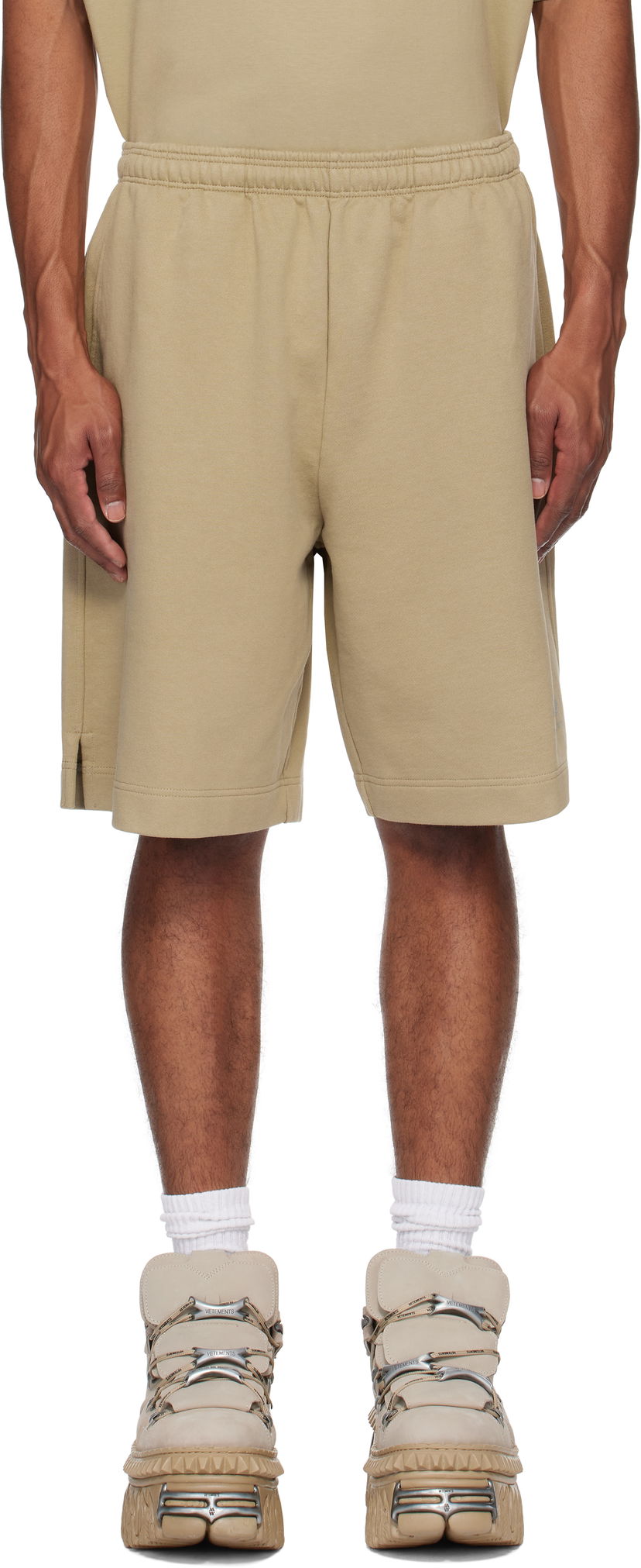 Kratke hlače VETEMENTS Oval Logo Shorts Bež | UA66SS600T