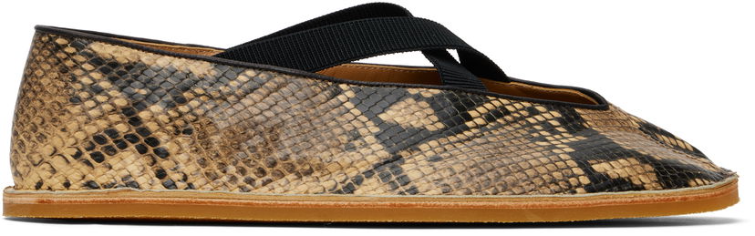 Haljina Dries Van Noten Dries Van Noten Leather Ballerina Flats Bež | MS251-1485