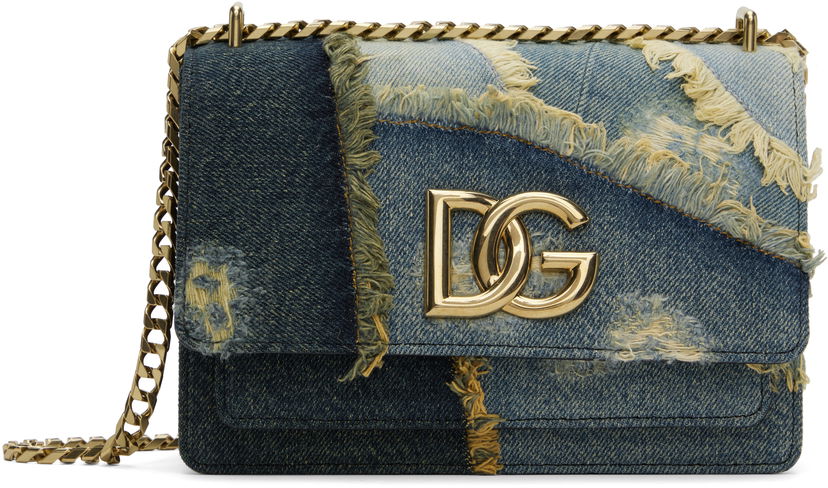 Torba za rame Dolce & Gabbana Crossbody Bag With Logo Plava | BB7599 A9U75