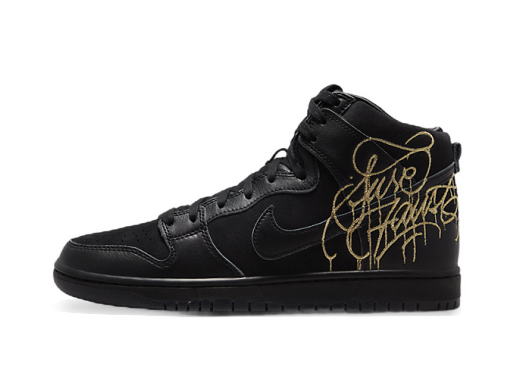 Skateboarding Nike SB FAUST x Dunk High "Black and Metallic Gold" Crna | DH7755-001