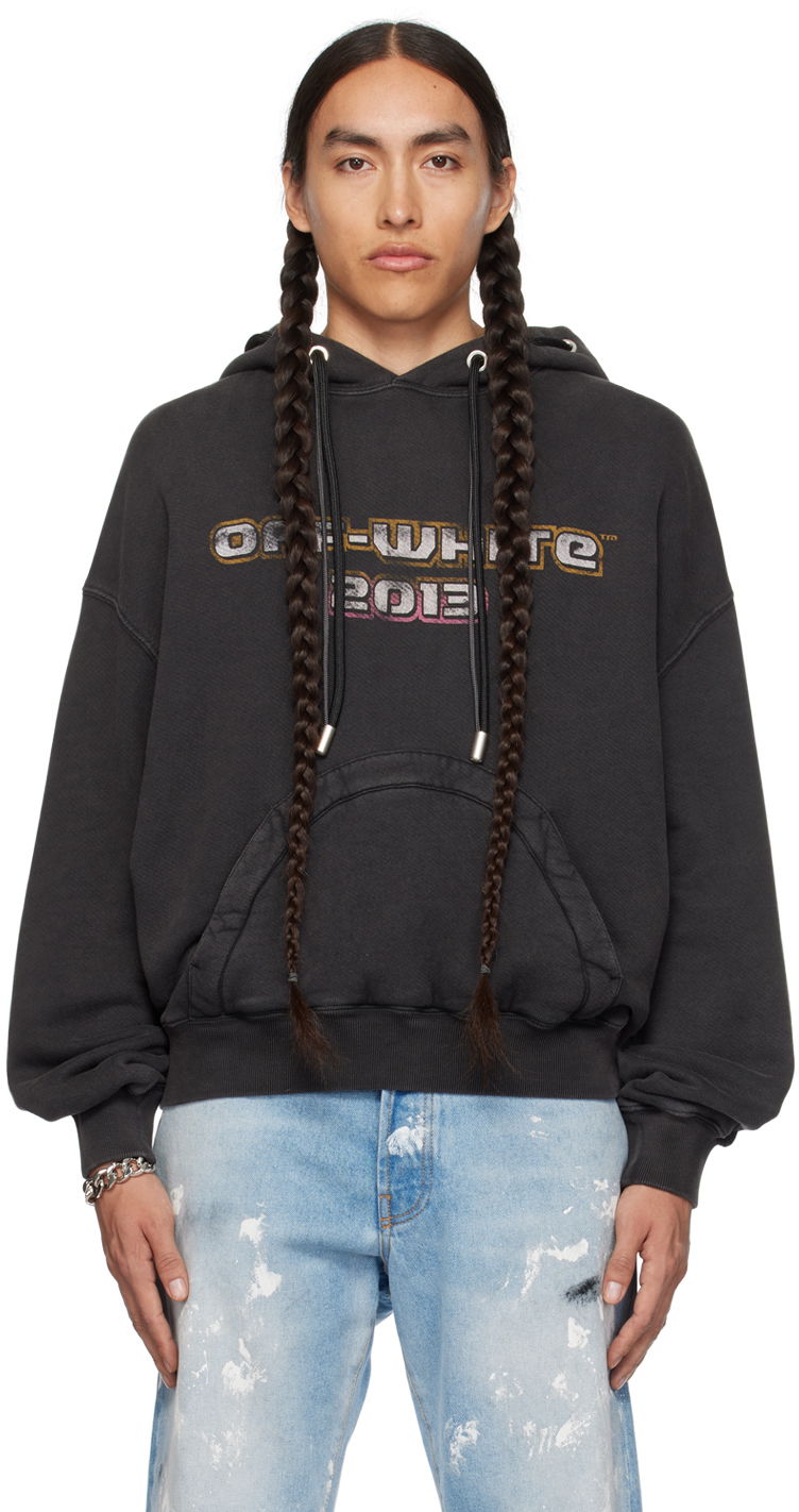 Dukserice Off-White Black Digit Bacchus Hoodie Crna | OMBB119F23FLE0051084