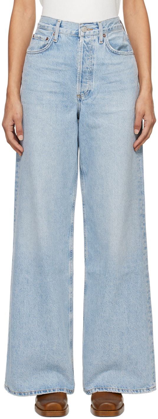 Jeans AGOLDE High Rise Wide Leg Jeans Plava | A198-1601