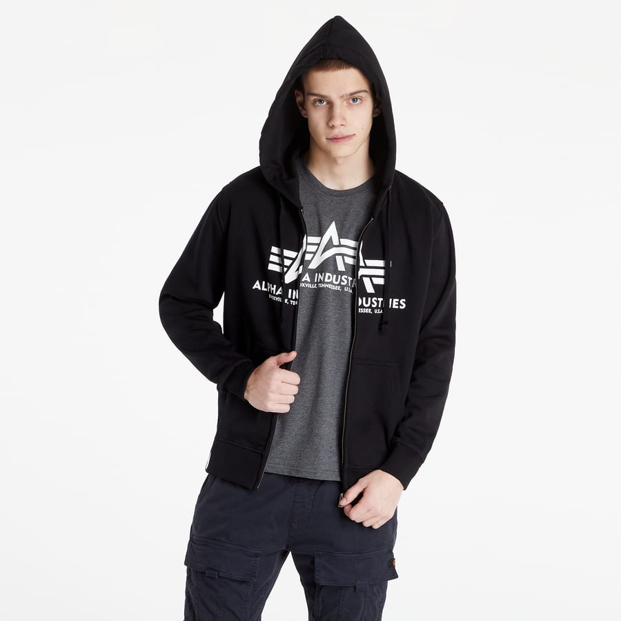 Dukserice Alpha Industries Basic Zip Hoodie Crna | 178325 03, 0