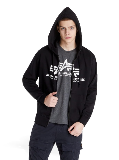 Dukserice Alpha Industries Basic Zip Hoodie Crna | 178325 03