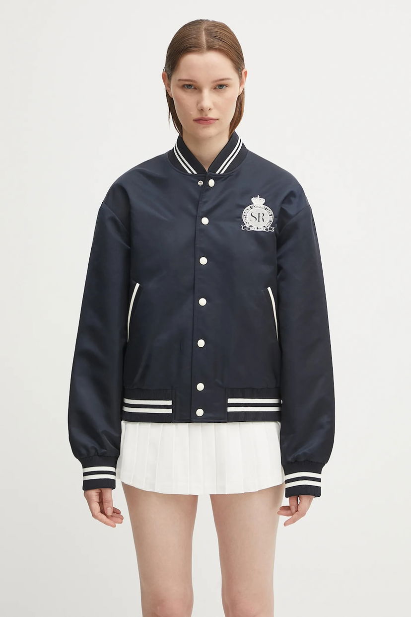 Bomber jakna Sporty & Rich Sporty & Rich Royal Club Nylon Varsity Bomber Jacket Tamnoplava | OW030620219BL106