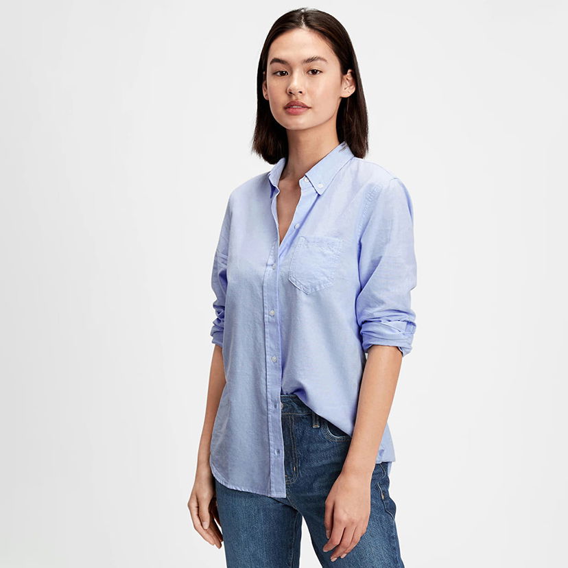 Košulja GAP Fitted Oxford Shirt Light Blue Plava | 269247-00