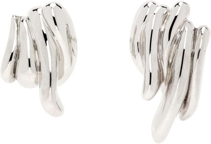 Naušnice Jil Sander Silver Mismatched Earrings Metalik | J12VG0205_P6959