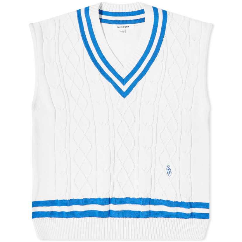 Prsluk Sporty & Rich Sporty & Rich Cable Knit Vest Bijela | WS891WH