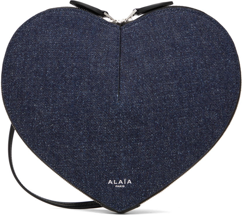Ručna torbica Alaïa ALAÏA 'Le Coeur' Denim Heart Bag Plava | AA1P003CA284