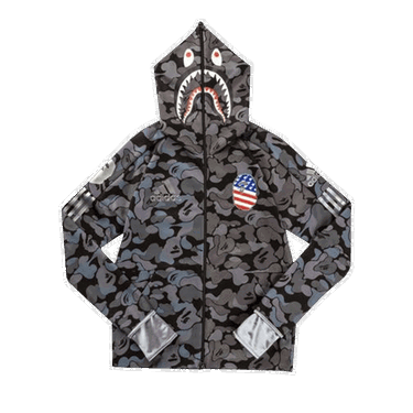 Dukserice BAPE x adidas SB Shark Hoodie Crna | EA2091, 0