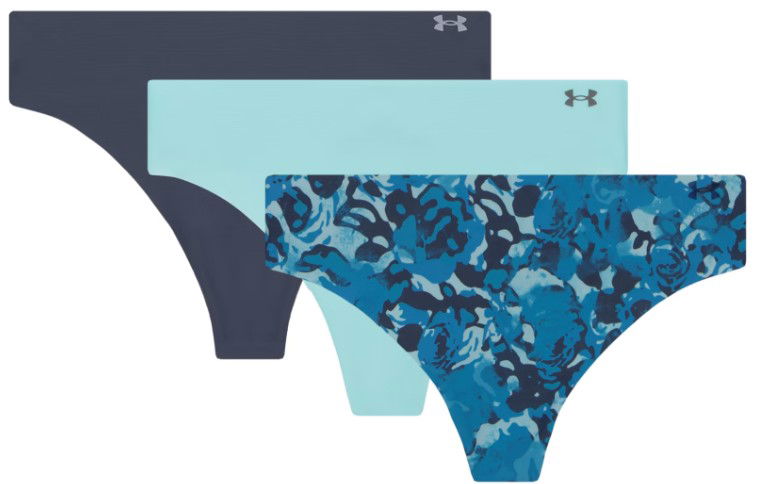 Gaćice Under Armour Pure Stretch No Show Thong Underwear - 3-Pack Plava | 1383894-293