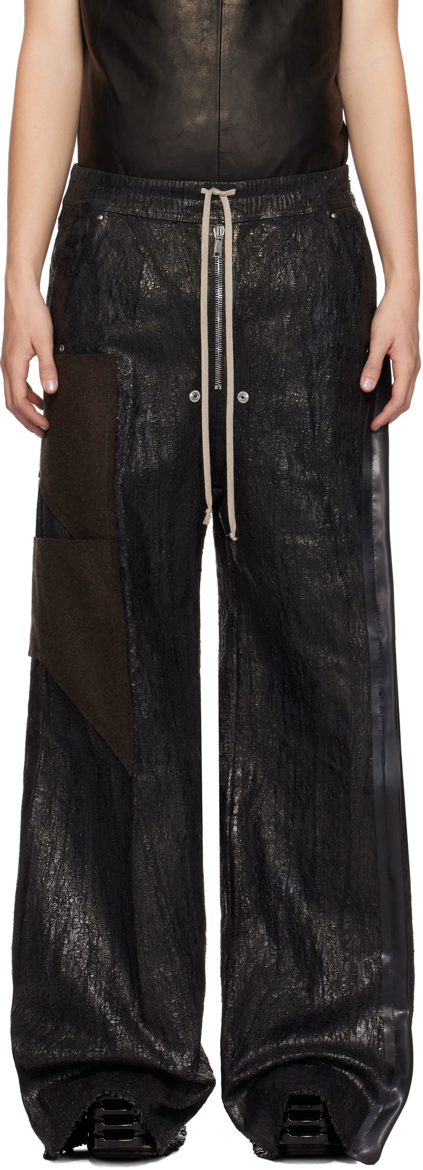 Jeans Rick Owens Wide Bela Jeans Crna | RR02D6307 BMTWTY