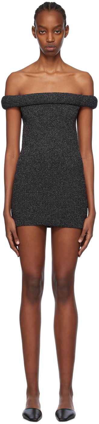 Haljina TOTEME TOTEME Roll Off-Shoulder Minidress Siva | 241-WRT1066-YA0031