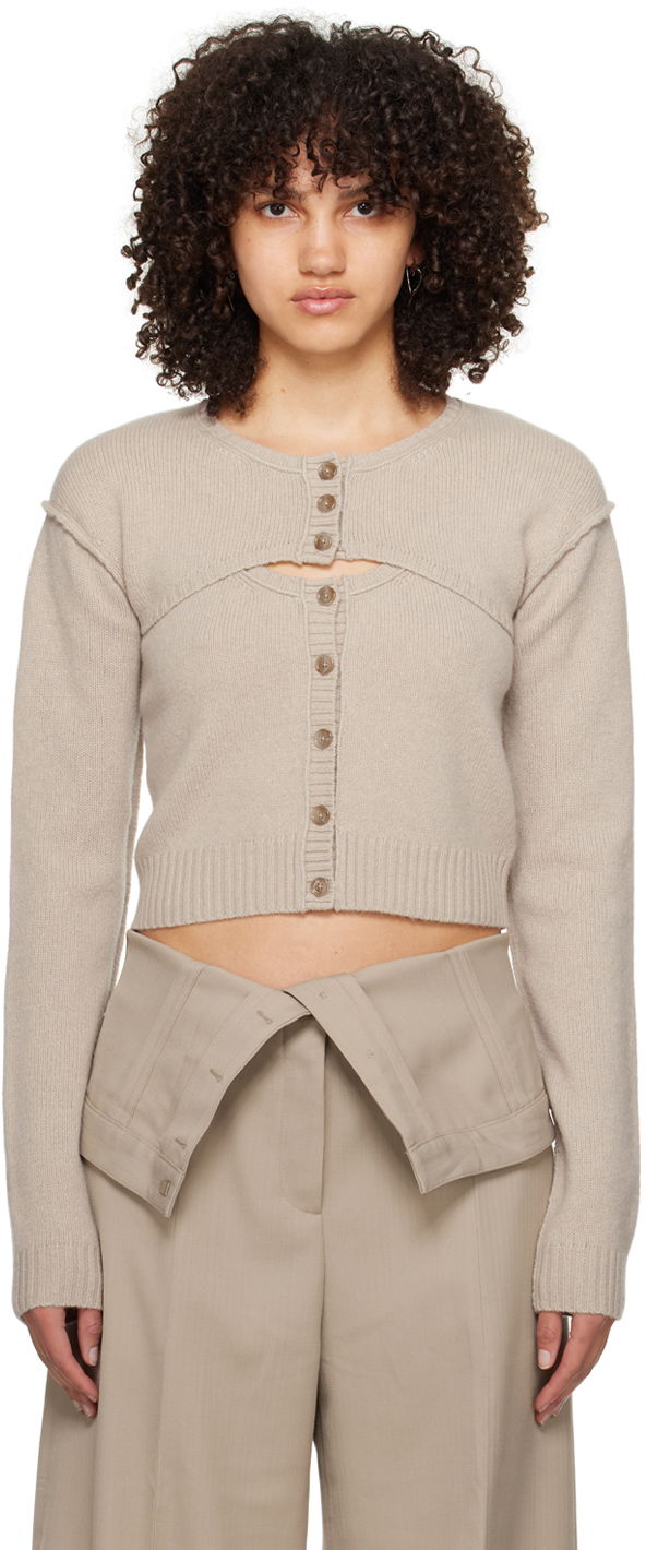 Džemper Acne Studios Button-Up Tank Top & Cardigan Set Bež | A60496-