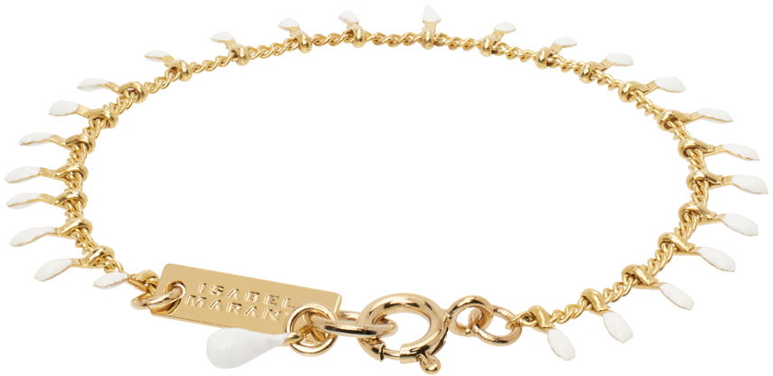 Narukvica ISABEL MARANT Gold Chain Bracelet With White Charms Bijela | BR0003FA-A3B01B, 1