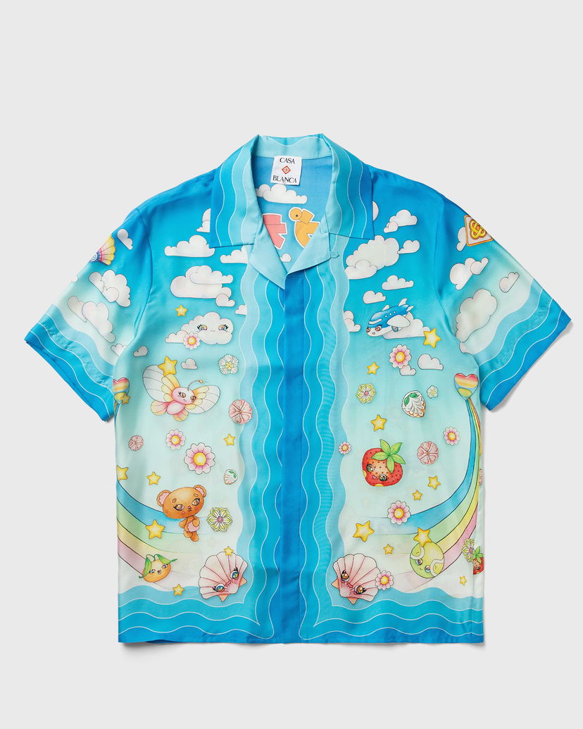 Košulja Casablanca Cuban Collar Short Sleeve Shirt Plava | M-AW25-SH-003-04