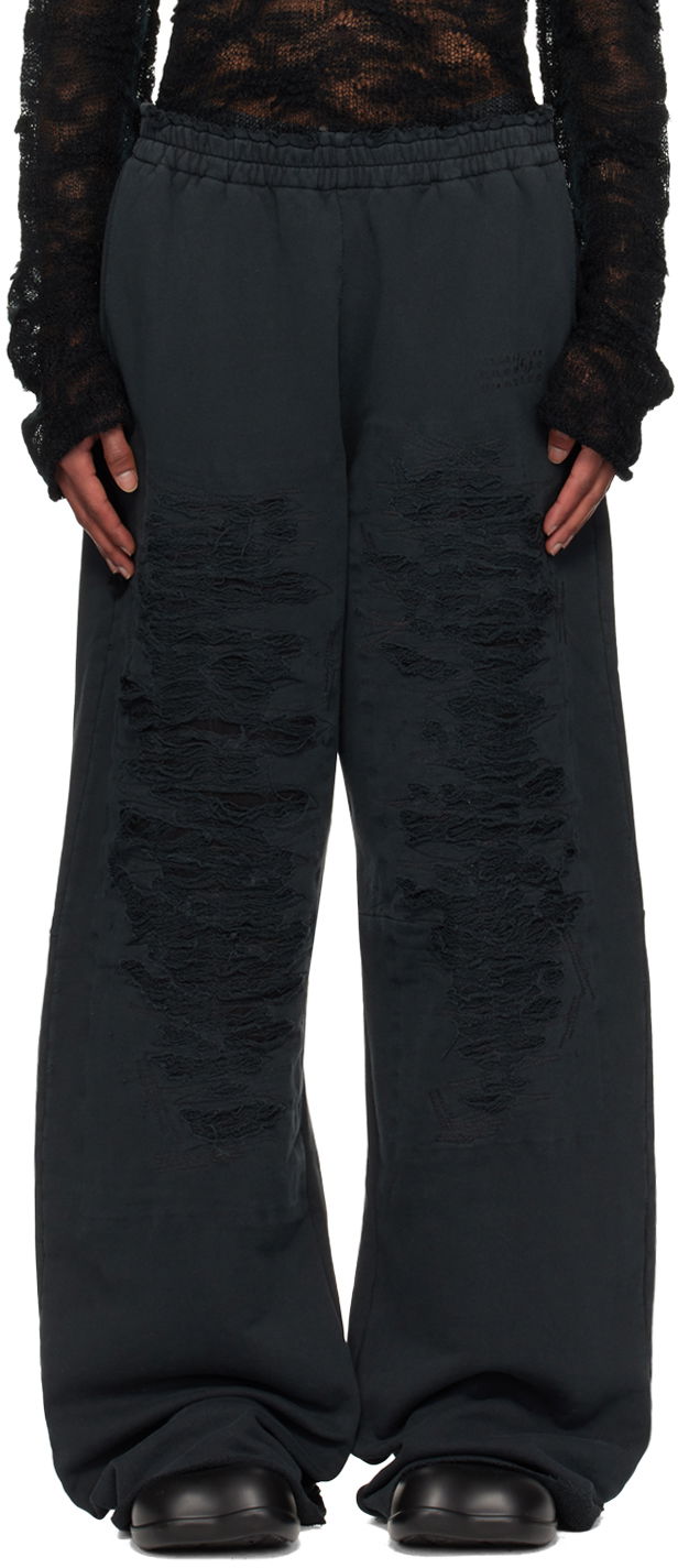 Trenirka Maison Margiela Distressed Sweatpants Crna | SH2KA0021 M25004