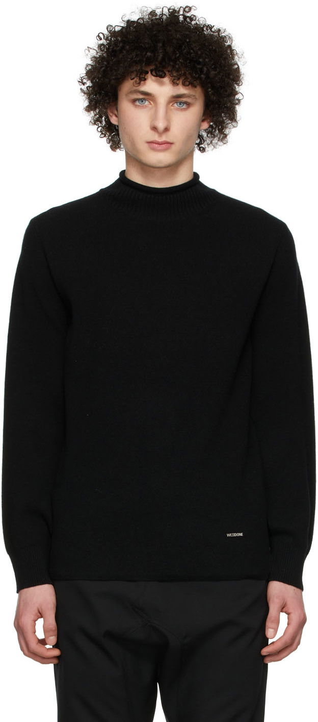 Džemper We11done Cashmere Mock Neck Sweater Crna | WD-KT1-22-653-U-BK