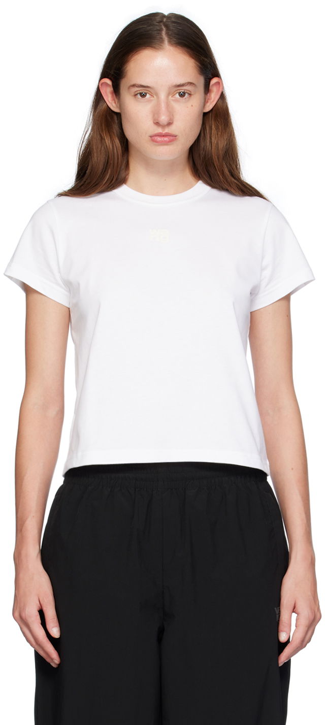 Majica kratkih rukava Alexander Wang Puff Logo Shrunken T-Shirt Bijela | 4CC3241521
