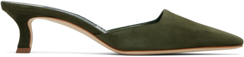 Njega cipela Manolo Blahnik Manolo Blahnik Moiramu Suede Mules Zelena | 225-1957-0003