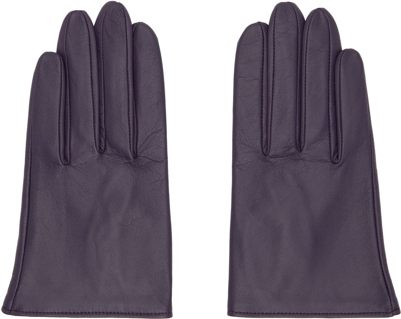 Rukavice Yohji Yamamoto YOHJI YAMAMOTO Short Leather Gloves Ljubičasta | FL-W01-771