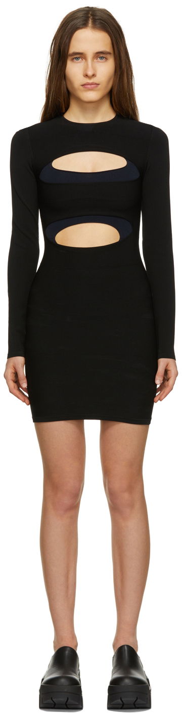 Haljina Dion Lee Dion Lee Double Hosiery Mini Dress Crna | A7536R22